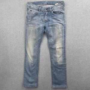 Max&Co Jeans Women 29 Blue Distressed Mum's Closet Low Rise Straight Leg Limited